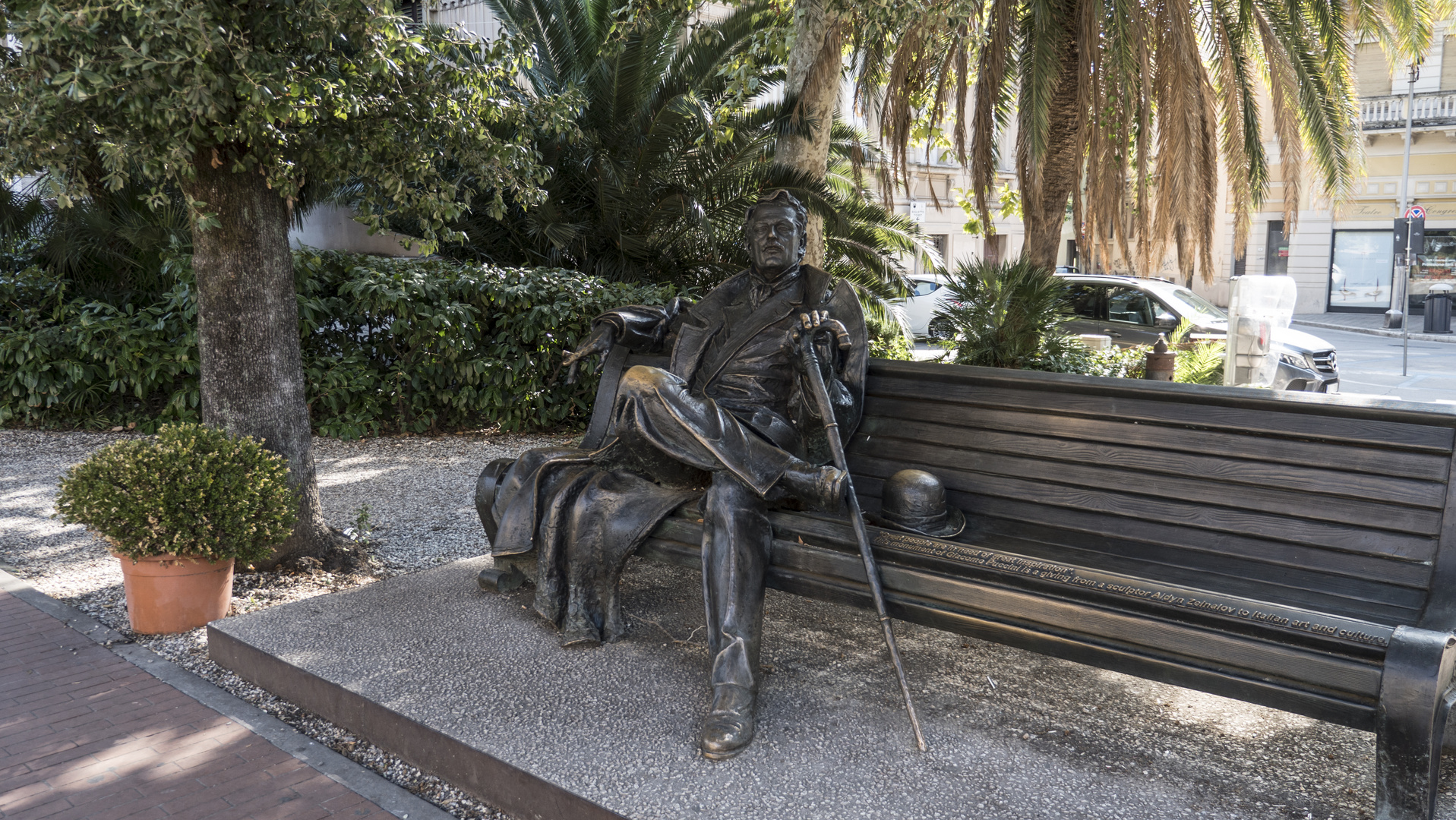 Puccini auf der Bank, Montecatini Terme