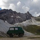 Puch Haflinger dort wo er noch gebraucht wird, im Hochgebirge