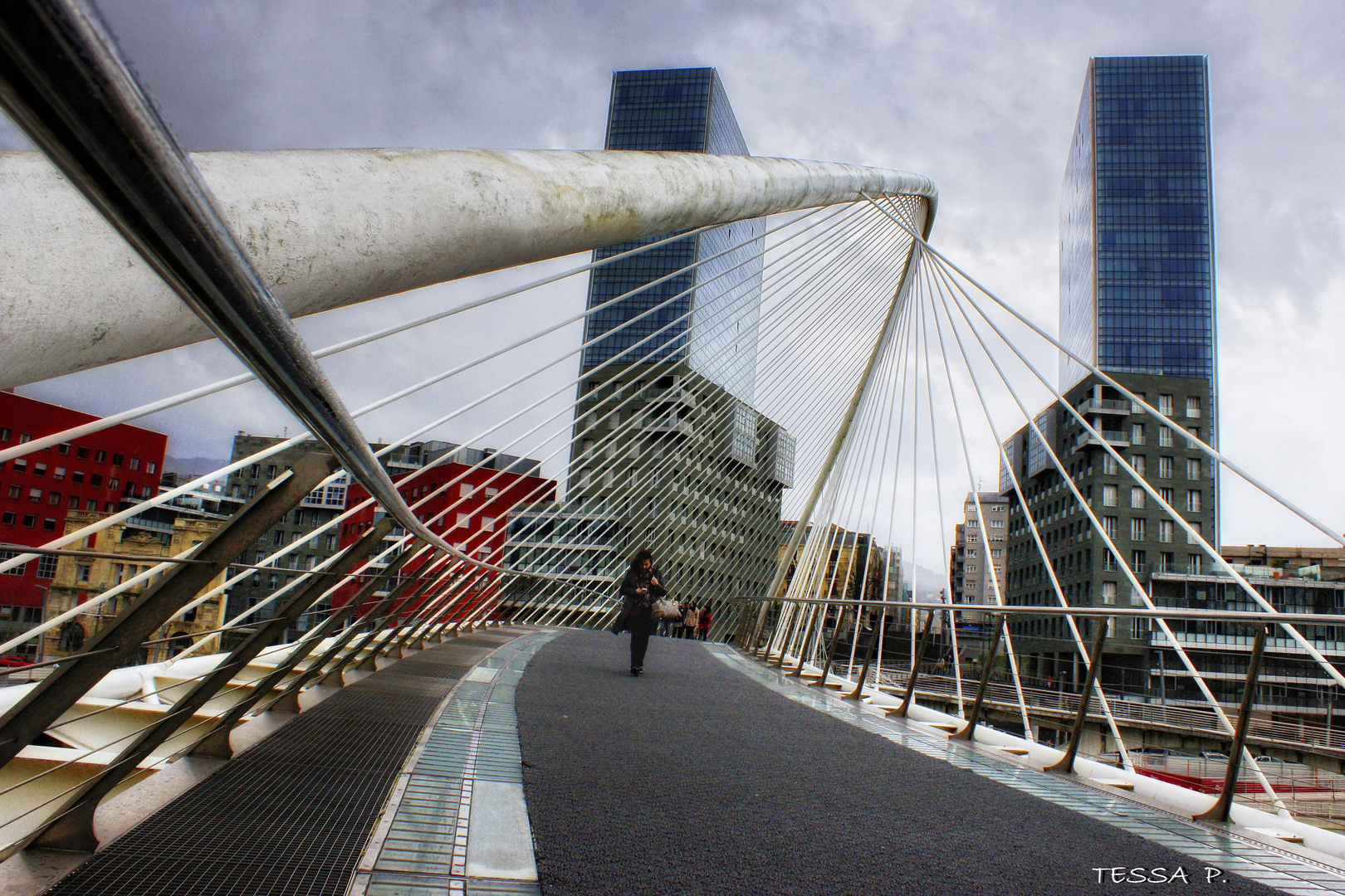 PUENTE de CALATRAVA y TORRES ISOZAKI.  (BILBAO). Para mi amiga ITXASO.