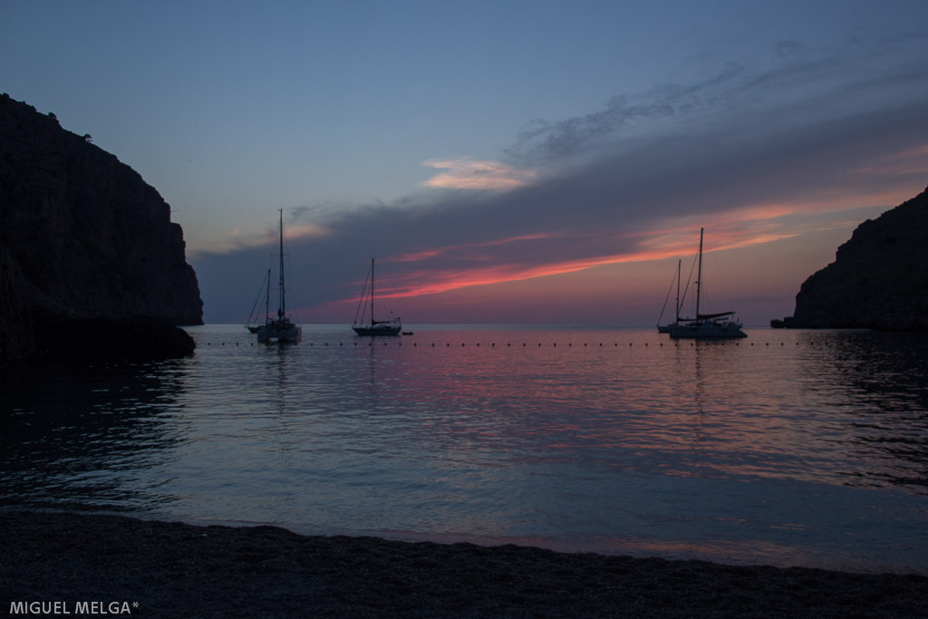 Puesta de sol en el Torrent de Pareis