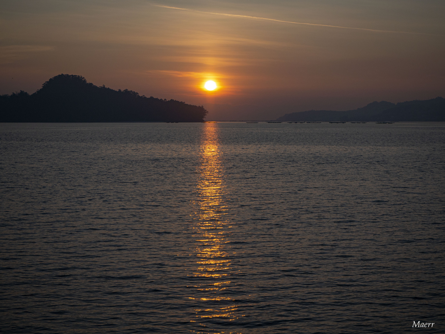 Puesta de sol en la Ría de Pontevedra 1-1-2020