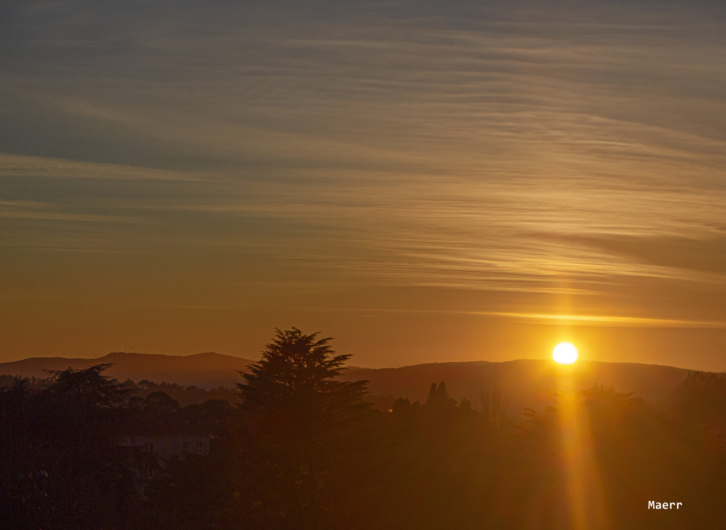 Puesta de sol últimos días de Nobiemvre 2020.