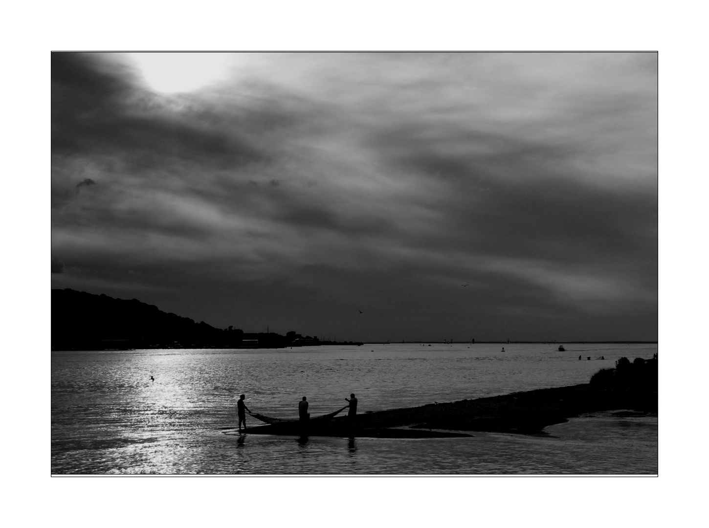 pulling in the fishing nets