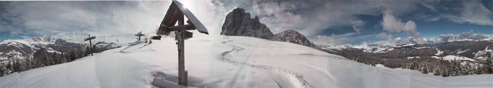 Pulverschnee am Langkofel