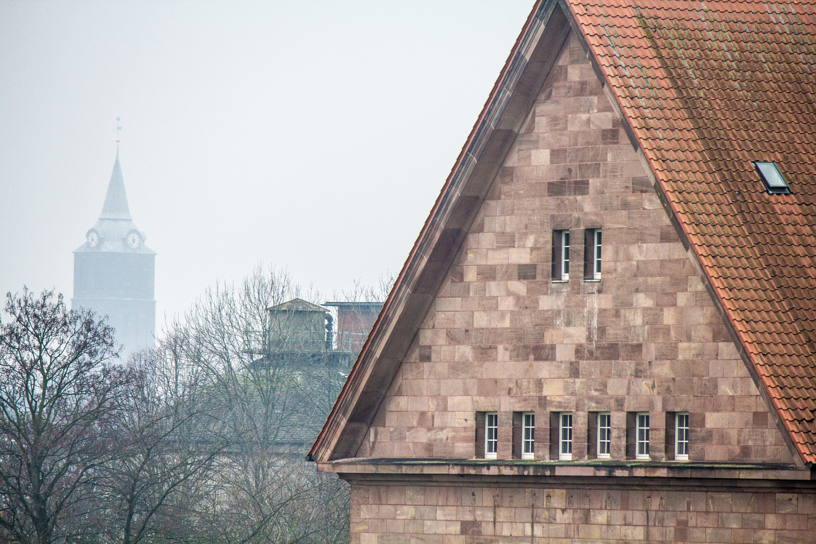 Pumpwerk und Marienkirche in Minden