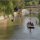 Punting on river Cam in Cambridge
