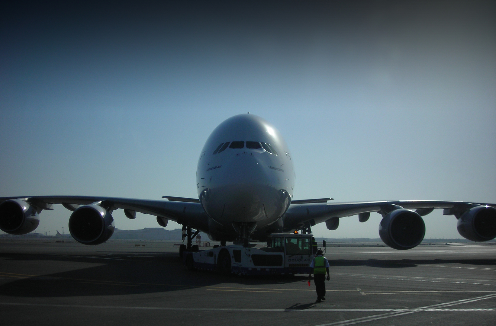 Pushback für Emirates A380