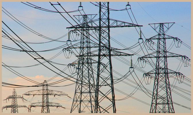 pylons near the old alcan site at lynemouth