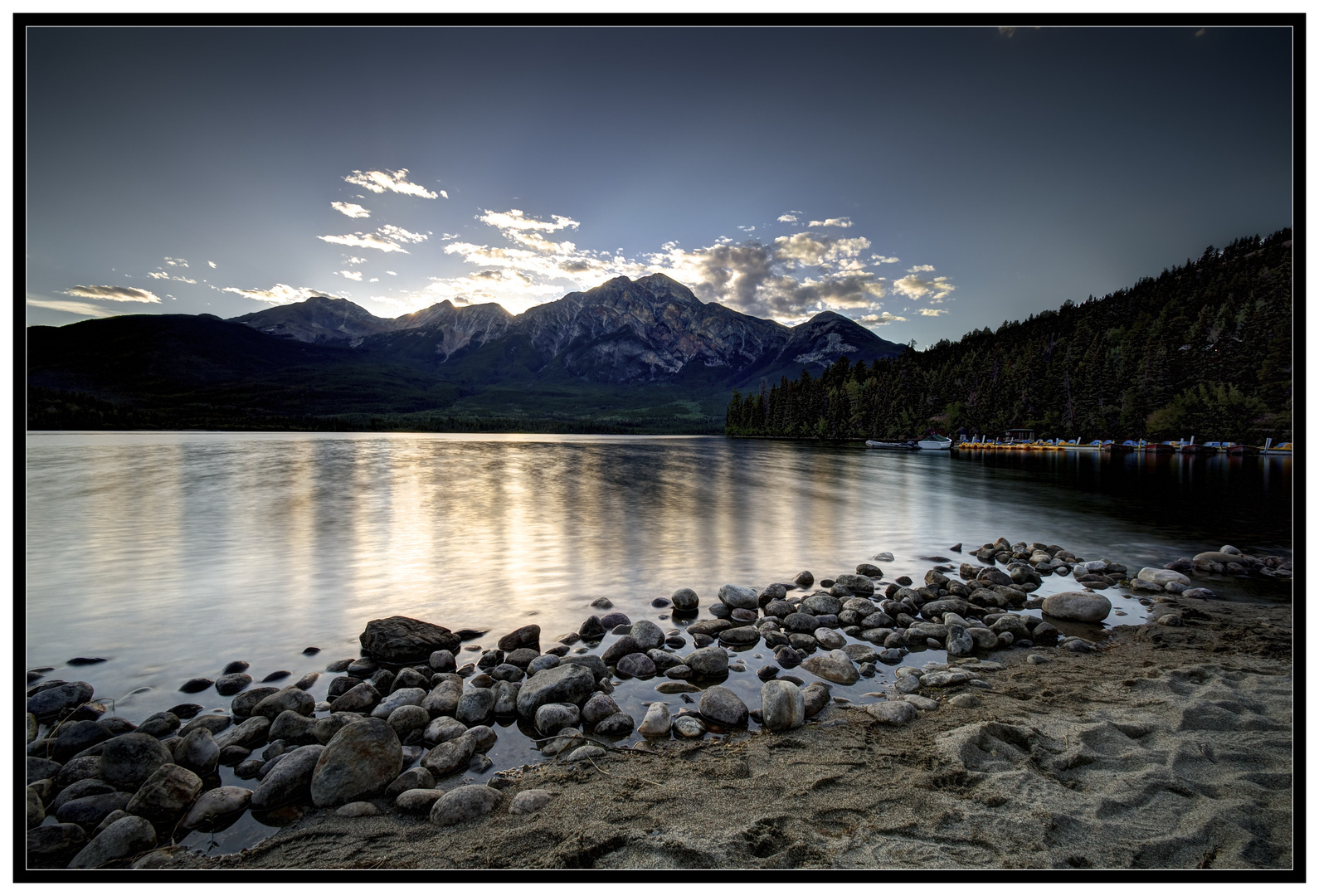 Pyramid Lake nach Sonnenuntergang