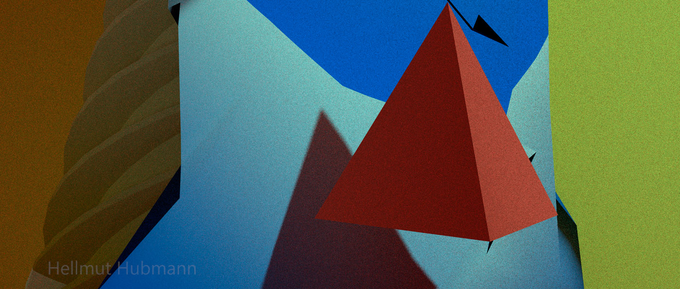 PYRAMIDE MIT SCHATTEN VOR ABSTRAKTEM HINTERGRUND 200222