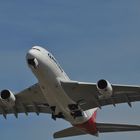 Qantas A380 beim abflug in Sydney