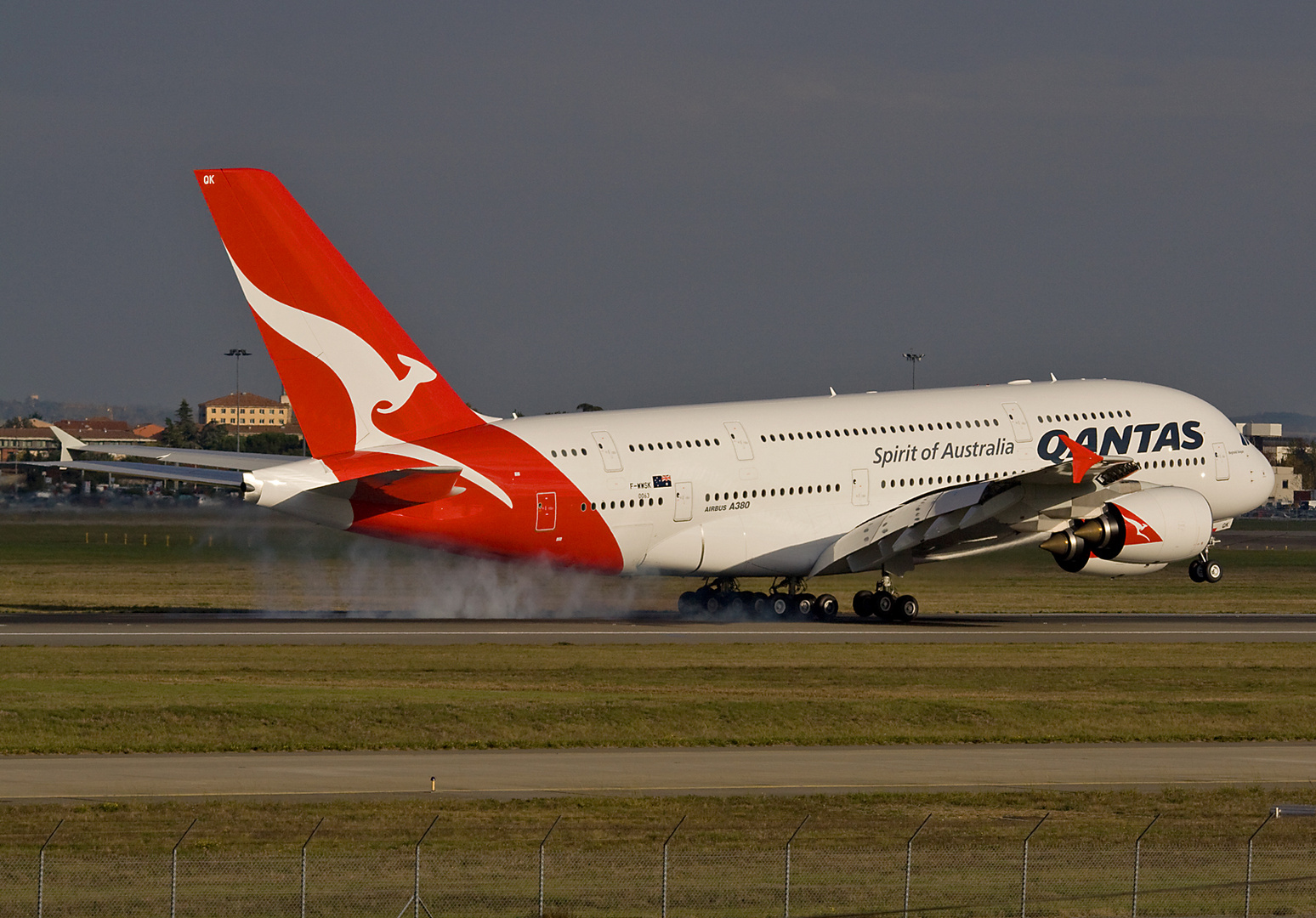 Qantas A380 during landing