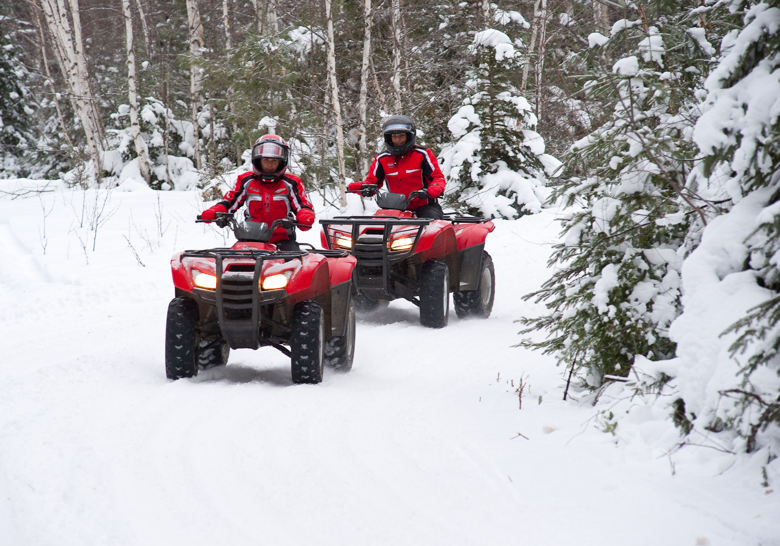 quad en hiver