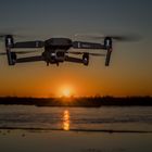 Quadcopter at sunset