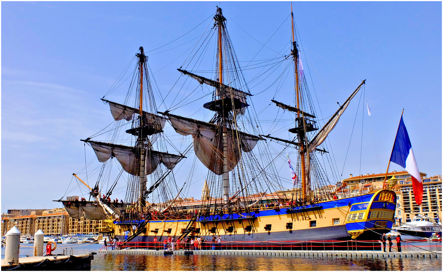 Quand l'Hermione mouillait à Marseille