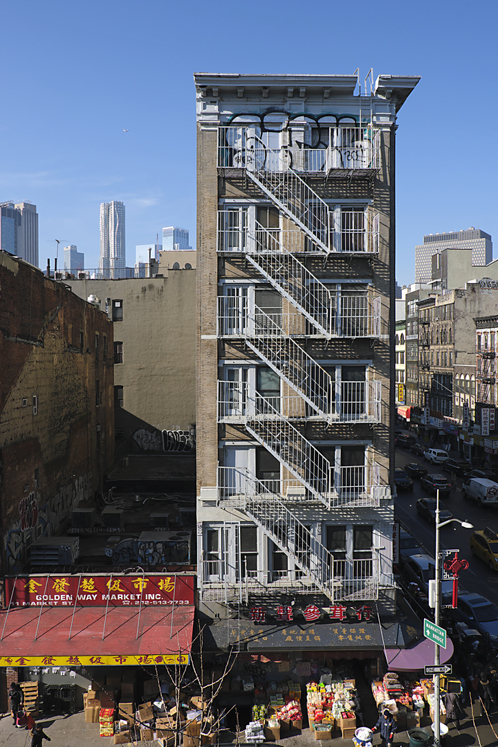 Quartier chinois depuis le pont de Manahattan