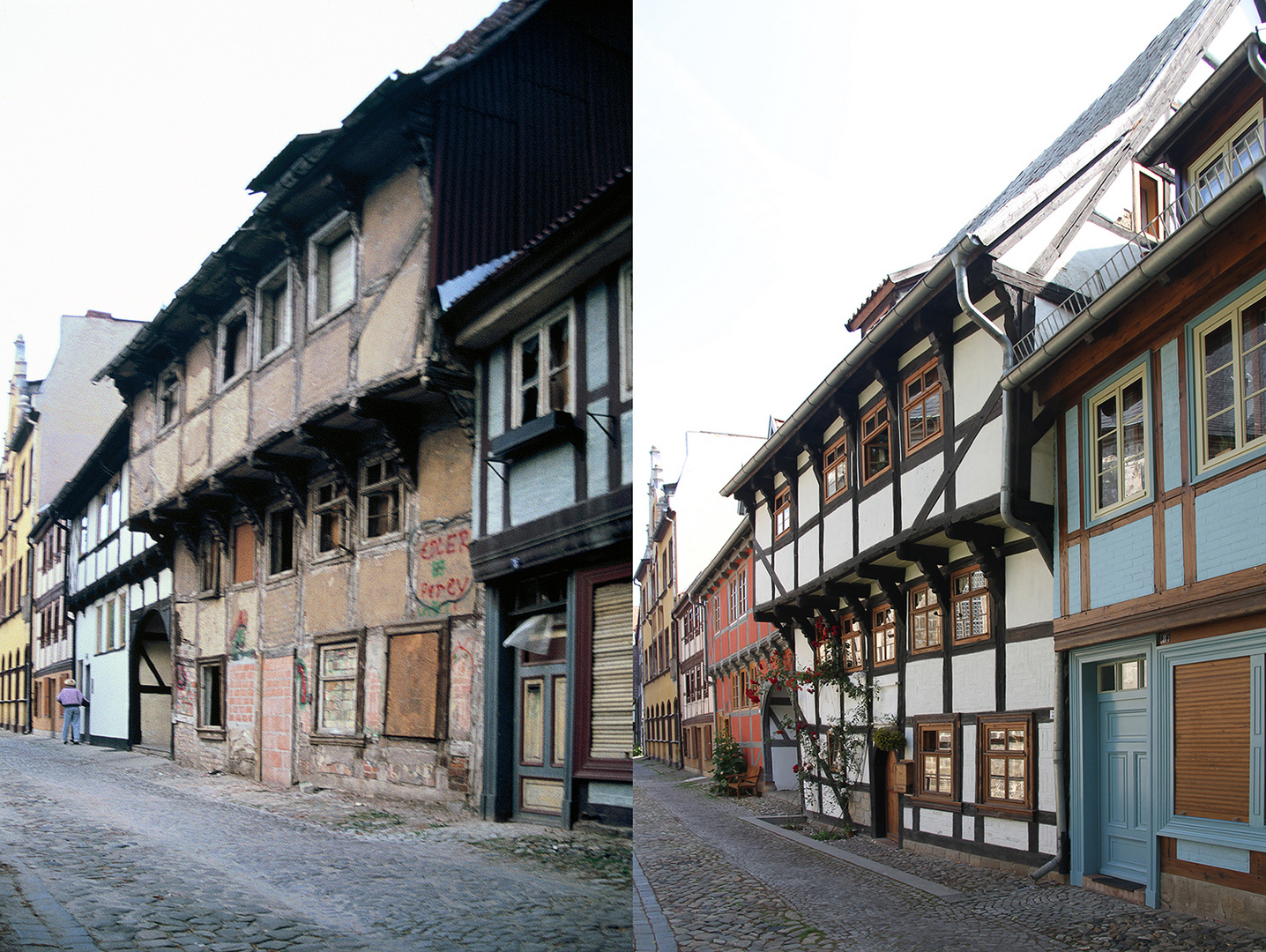 Quedlinburg Kirchhof 7 1994 und 2014