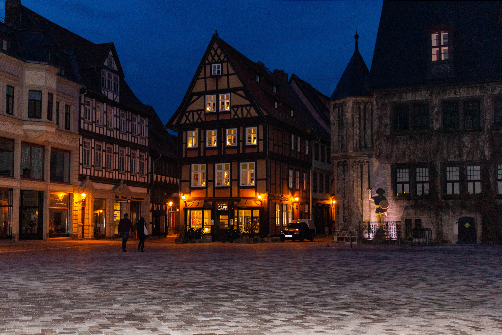 Quedlinburger Marktplatz in den Abendstunden