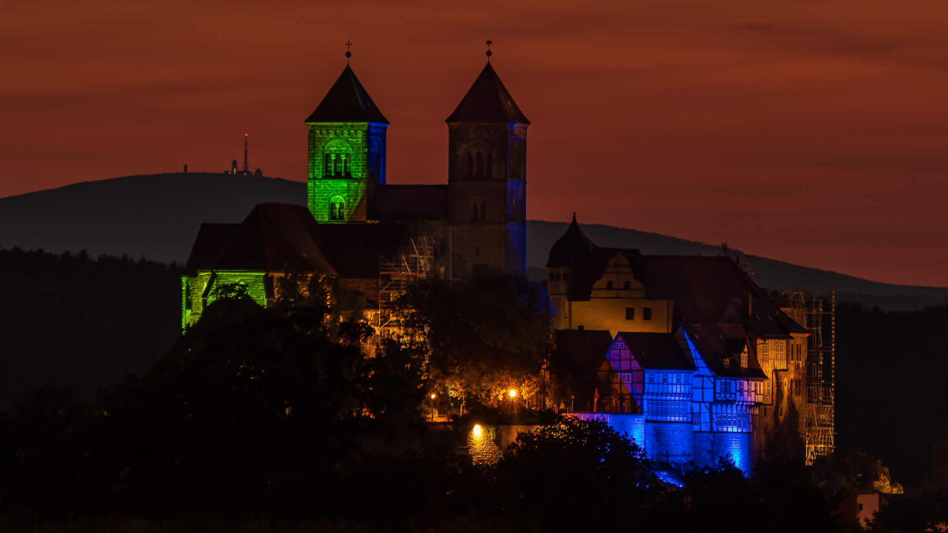 Quedlinburger Schlossberg in Farbe