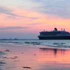 Queen Mary 2 auf der Elbe bei Otterndorf