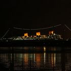 Queen Mary in Long Beach bei Nacht