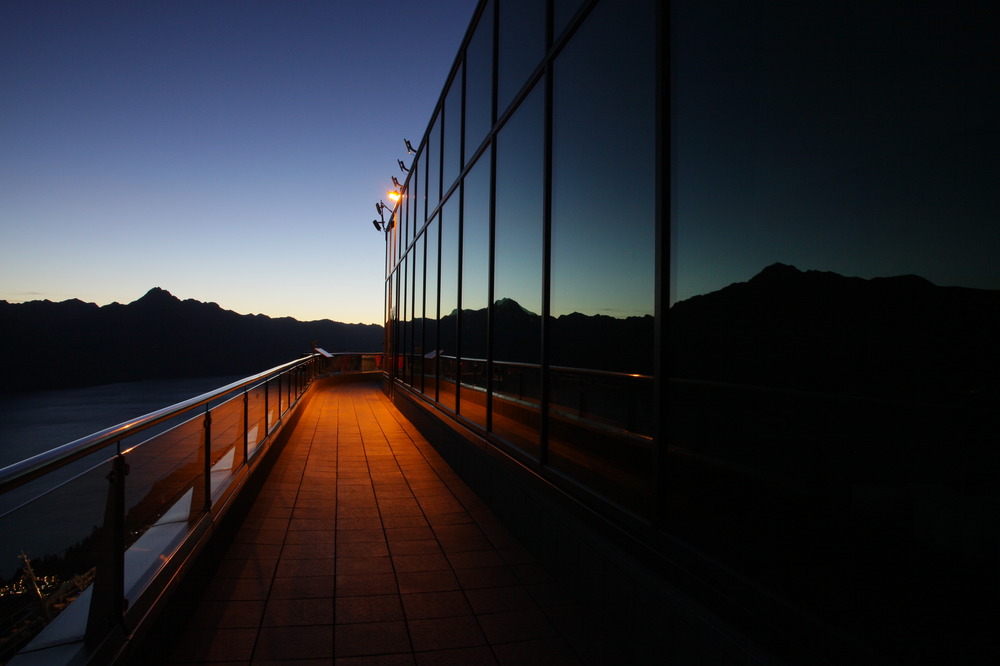 Queenstown Abendstimmung Bergstation Gondel