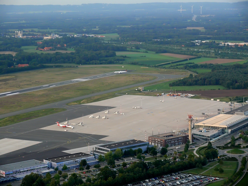 Quer über den Flughafen Münster