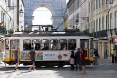 Querverkehr auf der Rua Augusta (Lissabon)