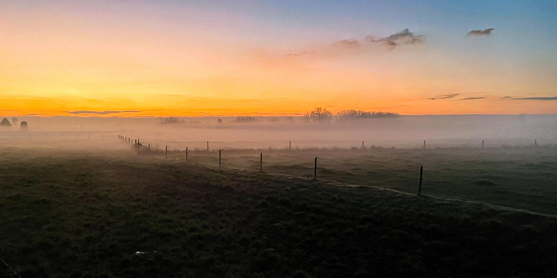 Quevaucamps, coucher de soleil