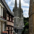 Quimper - Rue du Lycée mit Blick auf die Kathedrale