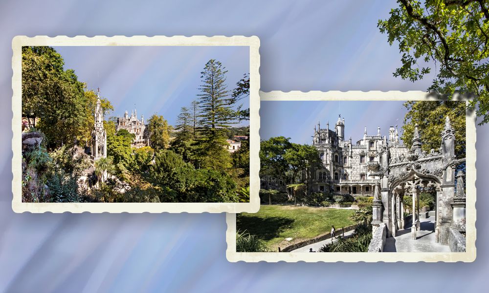 Quinta da Regaleira. Sintra. Vistas del palacio y jardines aledaños.