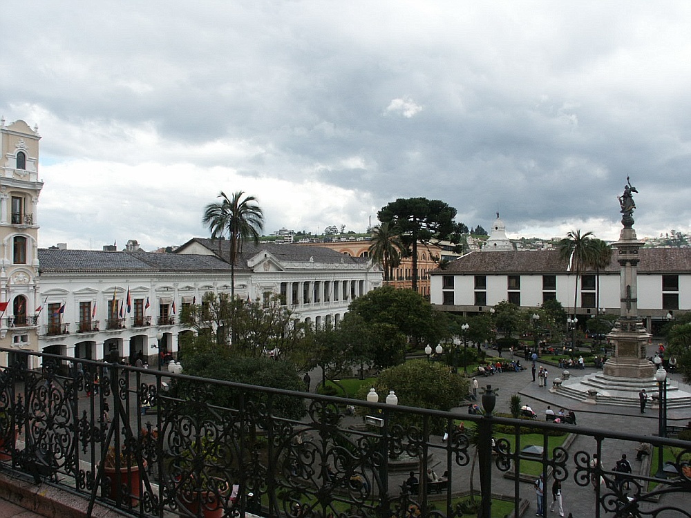 Quito, Blick vom Balkon des Präsidentenpalastes