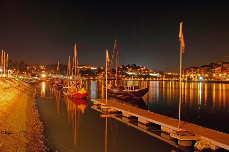 Rabelos boats by night