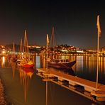 Rabelos boats by night