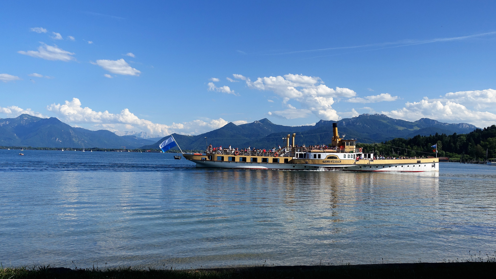 Raddampfer Ludwig Fessler zurück von der Insel Herrenchiemsee