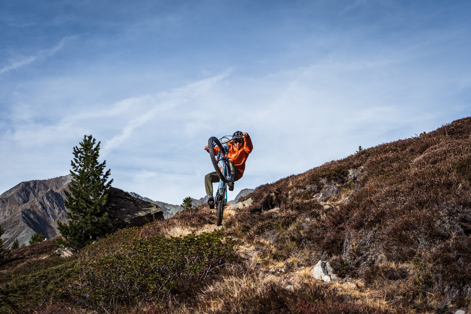 Radfahren am Berg 