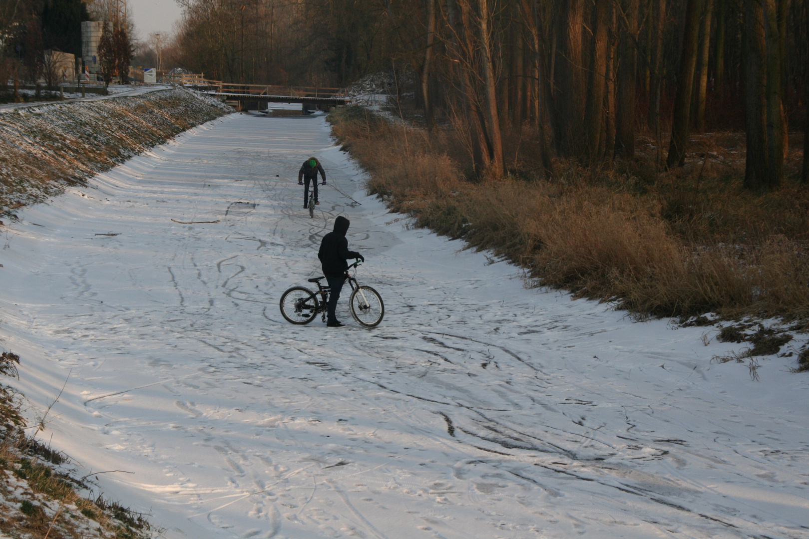 Radfahren auf dem Eis