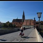 Radfahrer auf Steinerner Brücke