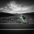 Radfahrer im Timanfaya Nationalpark