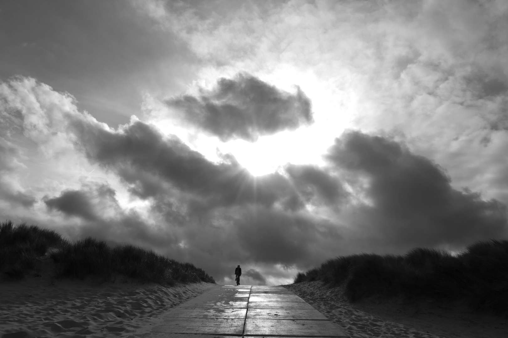 Radfahrer in den Dünen