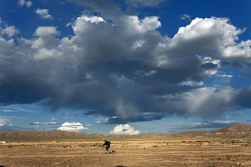 Radfahrer in Uyuni-Bolivien