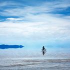 Radfahrer, Uyuni-Salzsee Bolivien