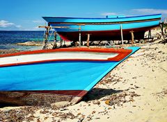 radoub sur la plage d'Apollonia