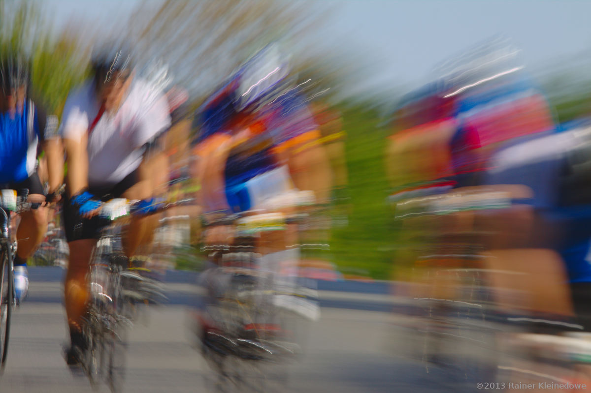 Radrennen mit Zoomeffekt