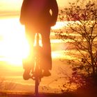Radtour im Sonnenuntergang