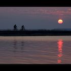 Radtour im Sonnenuntergang