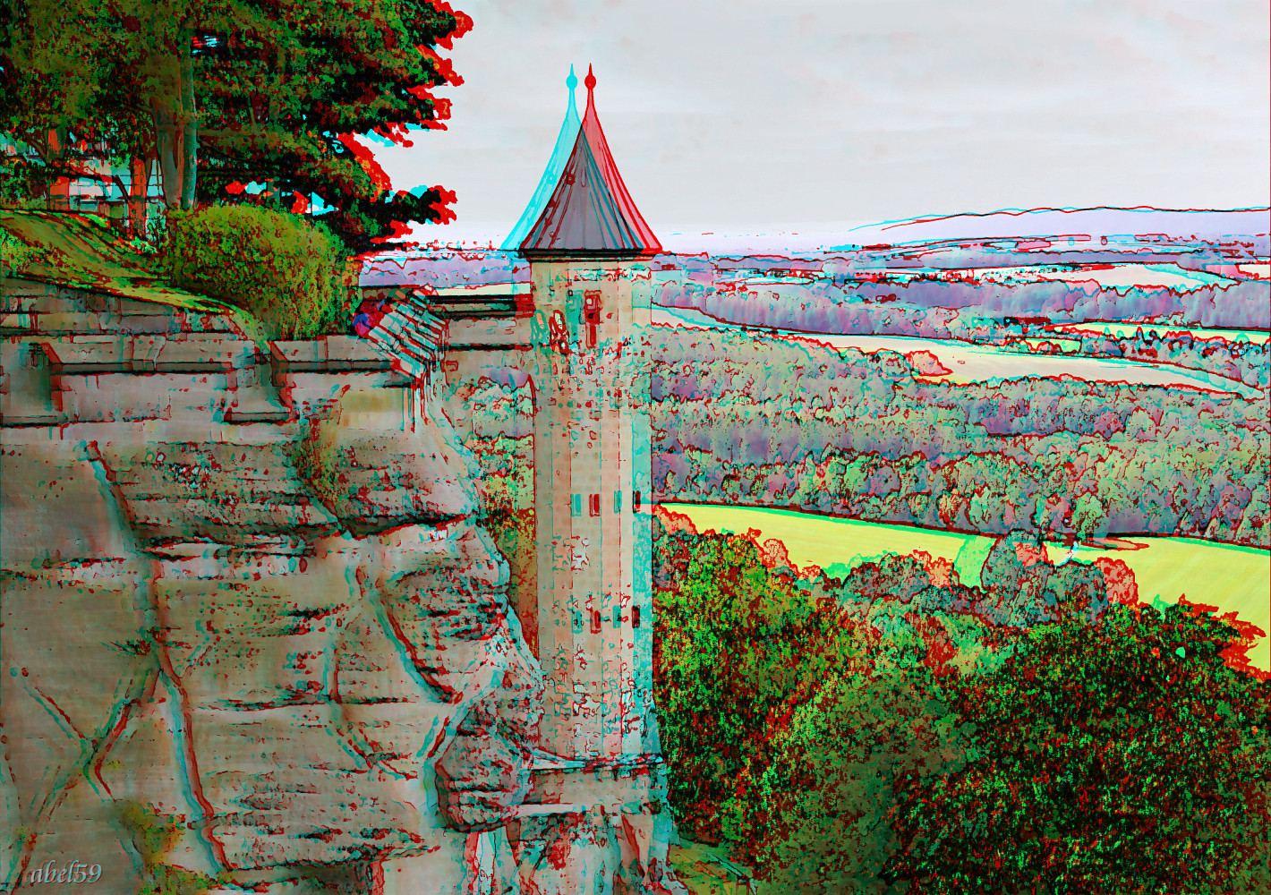 Radtour Sachsen: HDR-Bearbeitung Anaglyphen Doppelbild