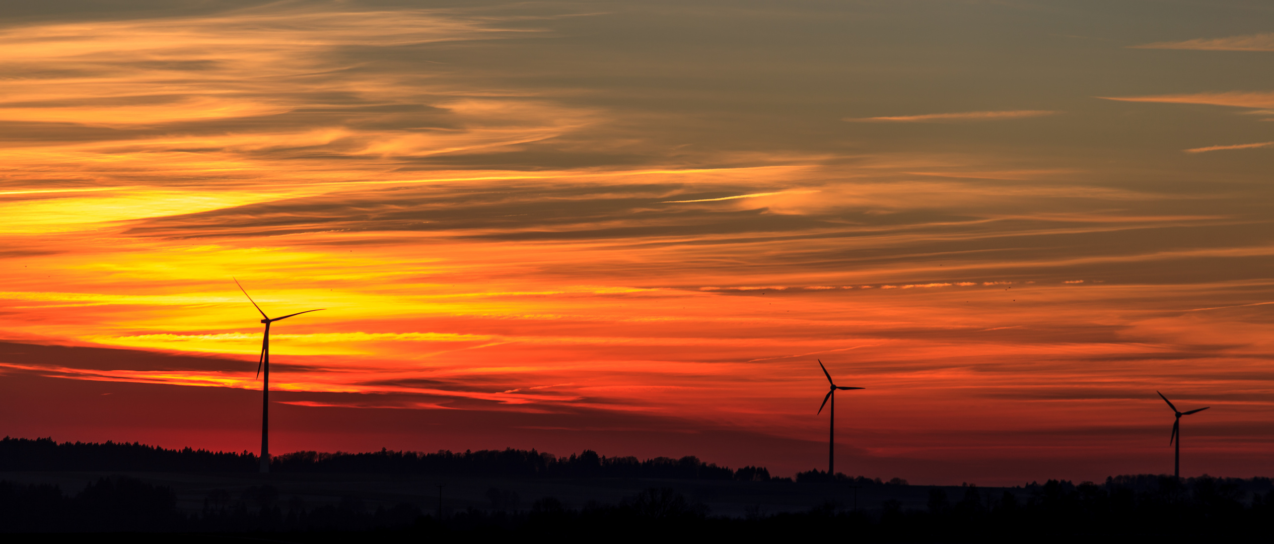 Räder im Abendrot