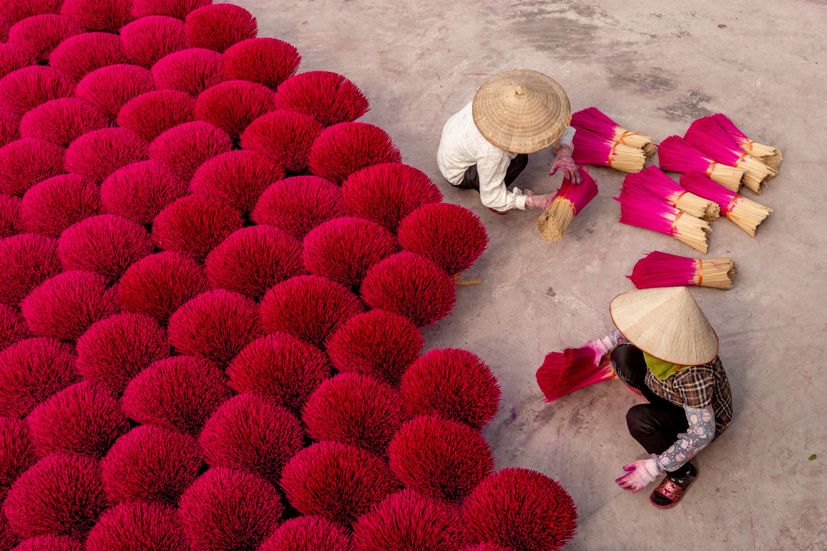 Räucherstäbchen Dorf bei Hanoi Vietnam