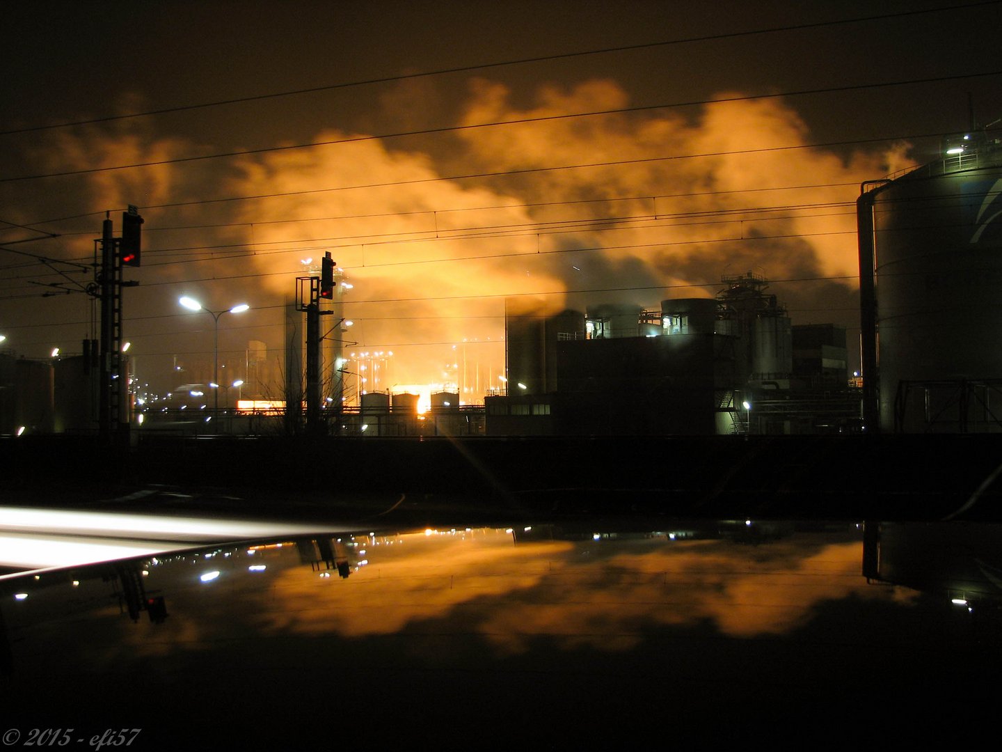 Raffinerie in Flammen